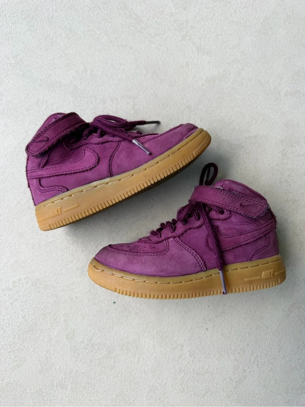 Nike Kids Purple High-Top Sneakers with Gum Sole